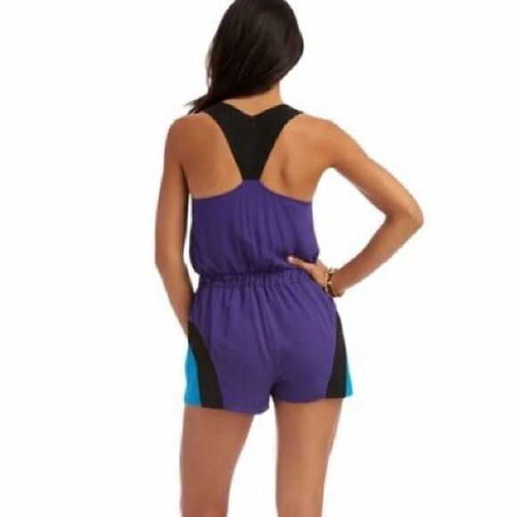 Nicki Minaj Color Block Romper Small Blue Purple - Picture 4 of 14